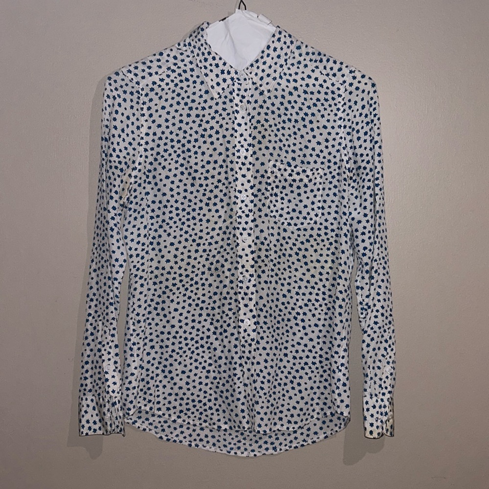 Equipment, button down shirt, blue stars, basically new